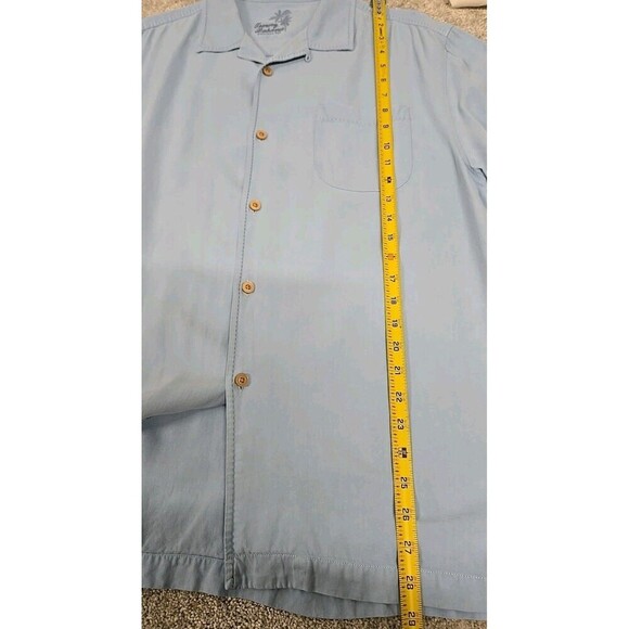 Tommy Bahama Original Fit Button Down Short Sleeve Shirt 100% Silk Blue Men's L - Picture 8 of 8